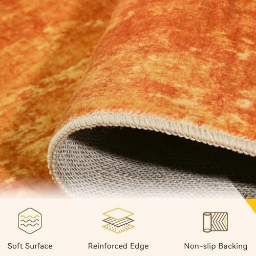 RELEANY Washable 8'x10' Abstract Area Rug for Living Room Orange - Image 5