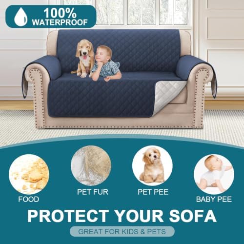 Turquoize 100% Waterproof Sofa Covers Couch Cover for Dogs, Loveseat 47" - Image 2