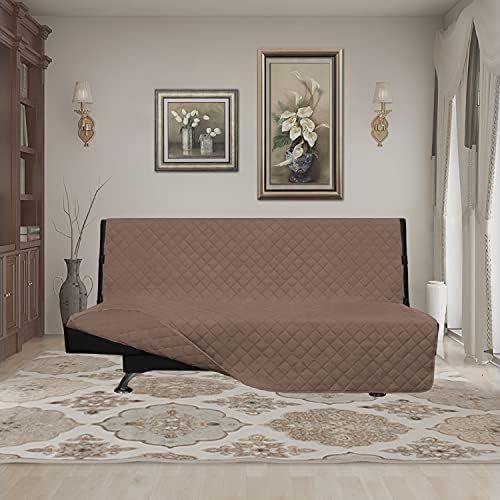 Easy-Going Reversible Couch Cover, Large Futon Sofa, Brown/Brown - Image 2