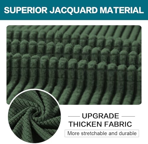 Turquoize 2 Piece Chair Covers Armchair Slipcovers for Living Room Armchair Sofa Cover with Individual Cushion Covers Feature Jacquard Fabric (Chair, Bronze Green) - Image 3