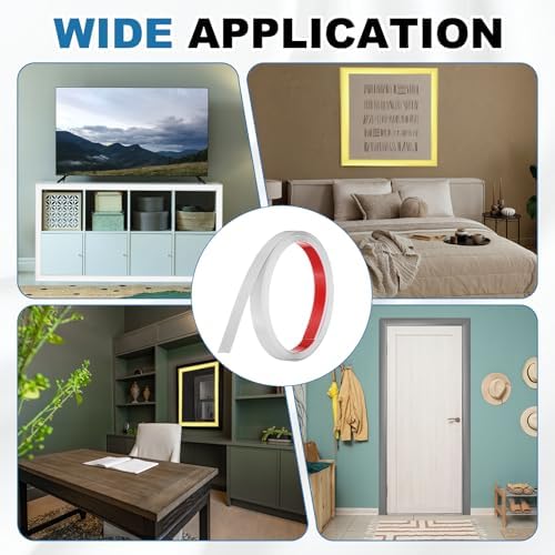 uxcell Beige Peel and Stick Molding Trim, 0.8 Inch x 9.8 ft Self-Adhesive Mirror Tape, Flexible PVC Border Strip for Wall Decoration Tile Edge Ceiling Floor Frame Furniture Decoration - Image 7