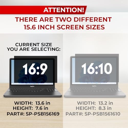 SightPro 15.6 Inch 16:9 Laptop Privacy Screen Filter - Computer Monitor Privacy Shield and Anti-Glare Protector - Image 3