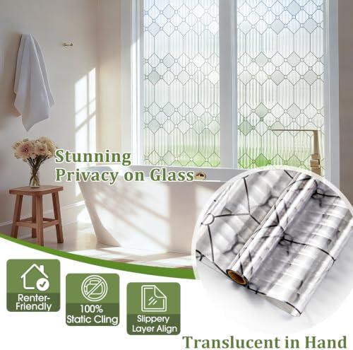 Beautyhero Reeded Glass Window Privacy Film 3D Static Cling, 23.6 x 78.7'' - Image 3
