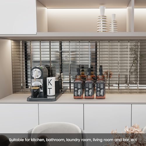 Peel and Stick Mirror Glass Mosaic Tile Self Adhesive 12 x 12 Inch Strip Mirror Tiles for Kitchen Backsplash Bathroom Wall(5 Sheets, Dark Antique) - Image 2
