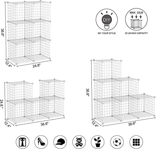 C&AHOME Wire Cube Storage, 6 - Cube Organizer Metal C Grids, Units, White - Image 3