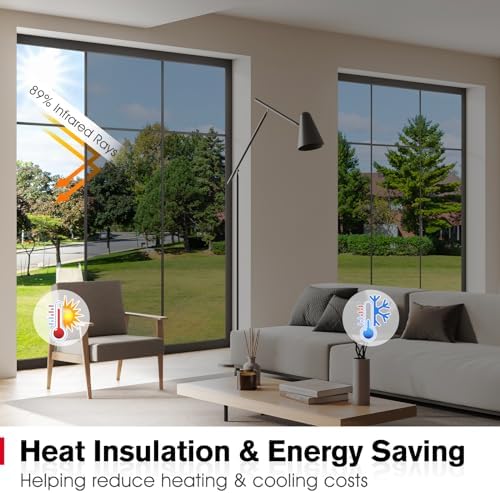 Haton One Way Window Privacy Film for Home, Silver 35.4" x 78.7" - Image 5