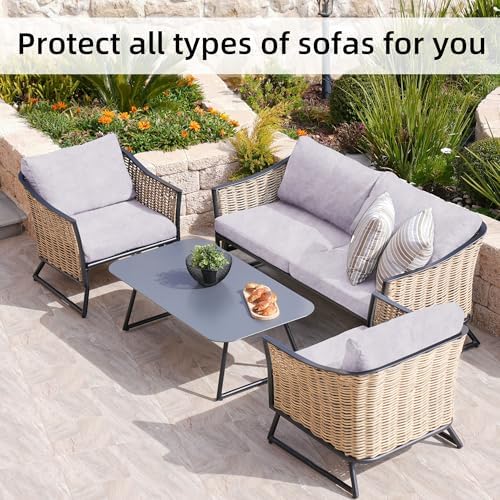8 Pcs Outdoor Cushion Covers, Patio Sofa Cushion Covers Replacement - Image 4