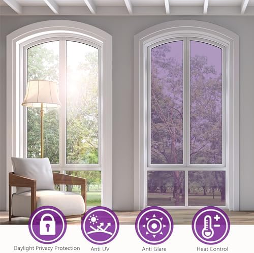 KESPEN Window Privacy Film One Way Static Cling Tint, Purple, 17.5InX16.4Ft - Image 4