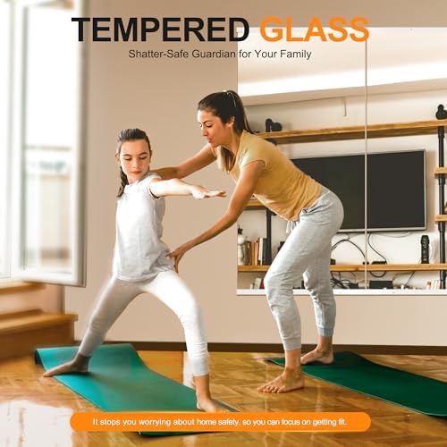 Delma Home Gym Mirror,48''x24''x2PCS White,Large Full Body Tempered Glass Frameless, Wall-Mounted for Gym, Yoga, Garage, Bedroom, Bathroom - Image 3