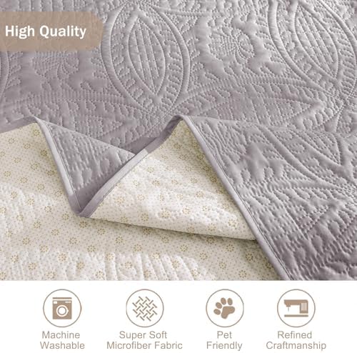 Quilted Grand Sofa Covers Washable, Couch Cover for Grand Sofa, Soft Cozy Couch Protector for 4 Cushion Couch, Oversized Grand Sofa Slipcovers Water-Repellent (Grand Sofa 88", Cloud Purple) - Image 6