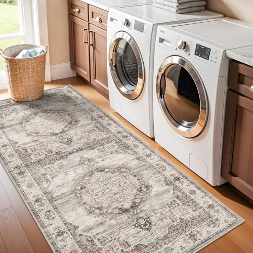 Washable Hallway Runner Rugs 3x6: Soft Ultra Thin Low Pile Carpet Machine Washable Indoor Lightweight Rug Runner Anti Slip Backing Rugs for Living Room Bedroom Kitchen 3'x6' Beige - Image 5