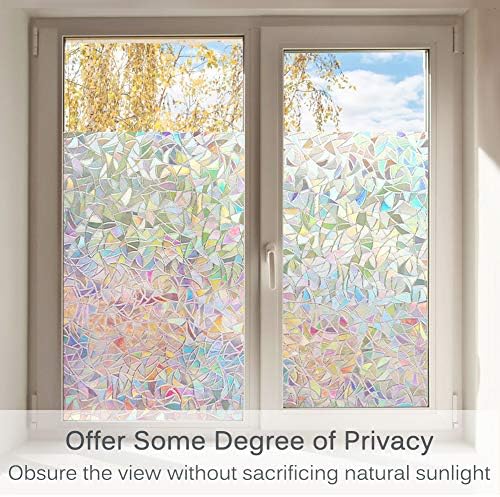 Volcanics Window Privacy Film, Stained Glass Rainbow Cling, 17.5" x 157.4" - Image 3