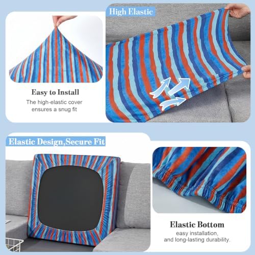 8Pcs Patio Cushion Covers Stretch Outdoor Furniture Protector Slipcovers - Image 4