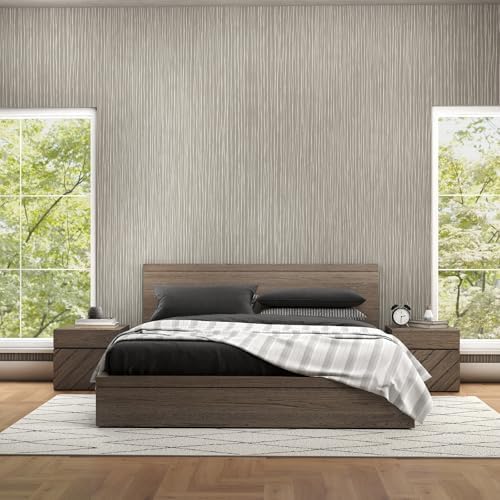 Timeet Modern Peel and Stick Wallpaper Self Adhesive Wallpaper 17.3" x 78.7" Textured Neutral Stripe Contact Paper Removable Vinyl Wall Paper for Accent Wall Modern Minimalist Wall Decor - Image 4
