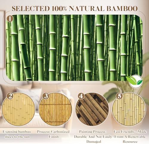 Juexica 2 Pcs Natural Bamboo Wall Panel for Interior Wall 48''x96'' Bamboo Covering Renewable Pole Wainscoting Room Divider Wrap Decor for Bedroom Living Room Kitchen Island Office (Dark Burned) - Image 5