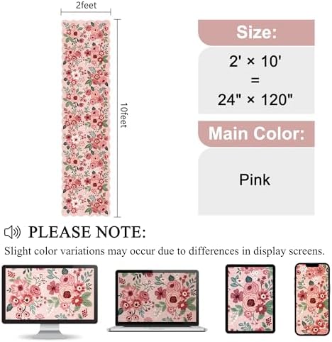 DUKINO 2x10 Runner Rug for Hallway, Washable Kitchen Rug Non Slip, Pink - Image 2