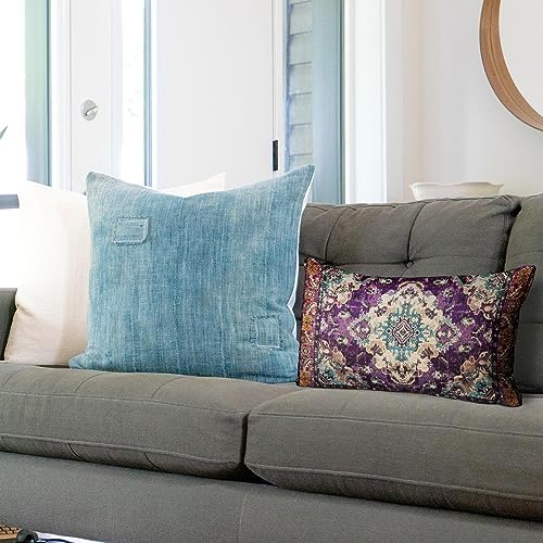 Snycler Boho Throw Pillow Covers 12x20 inch Set of 2 Boho Rug Carpet Double Sided Pattern Cotton Soft Pillow Case Cushion Cover Pillowcase for Couch Sofa Bed Decorative (Purple) - Image 4