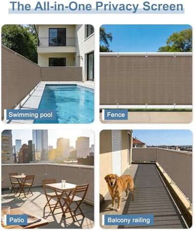 Balcony Privacy Screen Fence UV Protection, Customized 3.3'x3' Brown - Image 6
