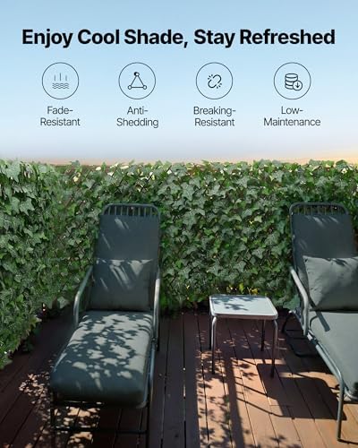 VEVOR Expandable Fence Privacy Screen, 25 x 126 in Expand Artificial Plant Wall, Realistic Artificial Ivy Panel with 50 Zip Ties, Decorative Faux Greenery Backdrop Hedges for Balcony Patio Outdoor - Image 5