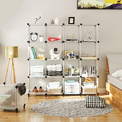 AWTATOS Cube Storage Organizer, 16 Cube Closet Organizer, Transclucent - Image 2