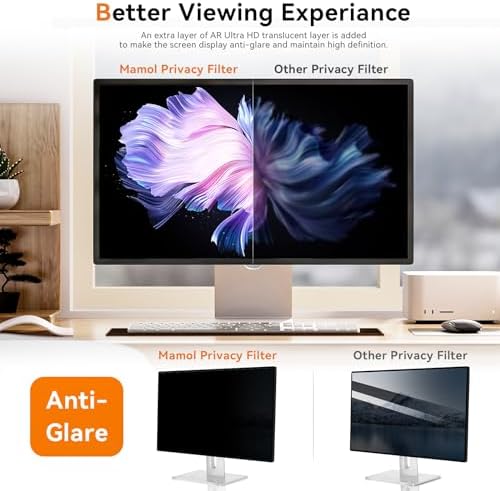 [2-Pack] 18.5 Inch Computer Privacy Screen for 16:9 Aspect Ratio Widescreen Monitor, Eye Protection Anti Glare Blue Light Computer Monitor Privacy Filter, Removable Anti-Scratch Screen Protector Film - Image 6