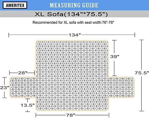 Ameritex Couch Sofa Slipcover 100% Waterproof Nonslip Quilted Furniture Protector Slipcover for Dogs, Children, Pets Sofa Slipcover Machine Washable (Beige, 78'') - Image 2