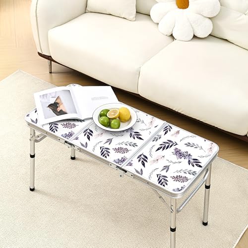 Yriuat Folding Camping Table 3ft Portable Picnic Table, Misty Lilac - Image 2
