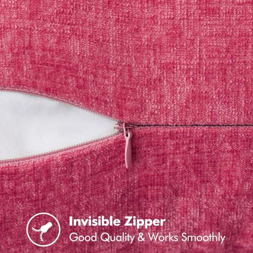 MIULEE Decorative Couch Throw Pillow Covers 20x20 Inch Hot Pink 2 Pack - Image 3