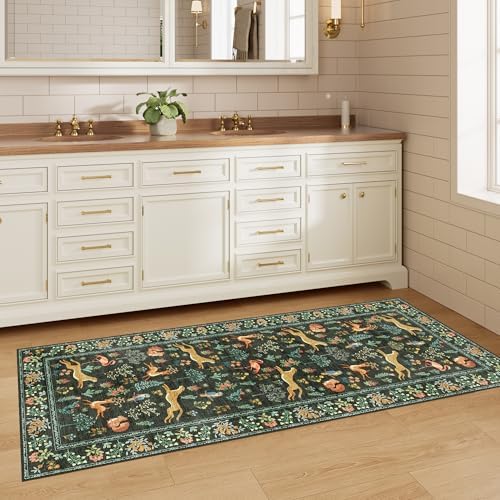DUKINO 2x5 Rug for Hallway, Washable Animal Runner Rug Non Slip, Black - Image 4