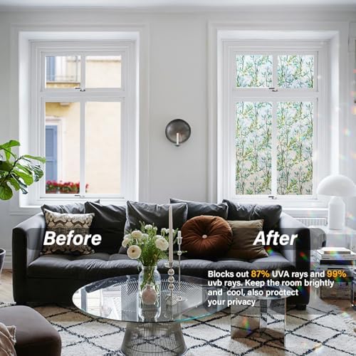 Ranzdn Window Privacy Film, Stained Glass Static Cling, 17.5" x 78.7" - Image 3
