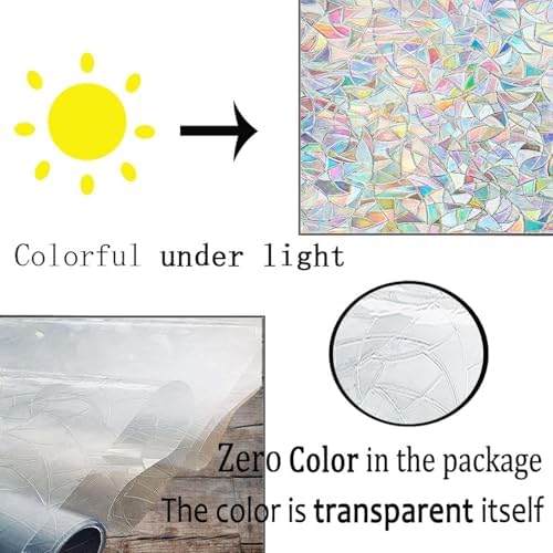 Finnez Window Privacy Film, Stained Glass Rainbow, 23.6" x 78.7" - Image 5