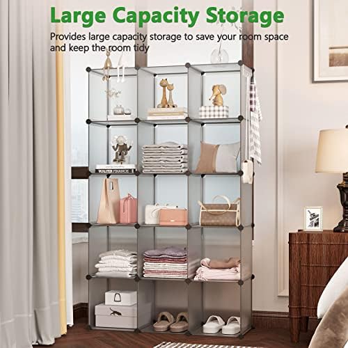 C&AHOME 16 Cube Storage Organizer Cube Shelves Units Storage Cubes, Grey - Image 5