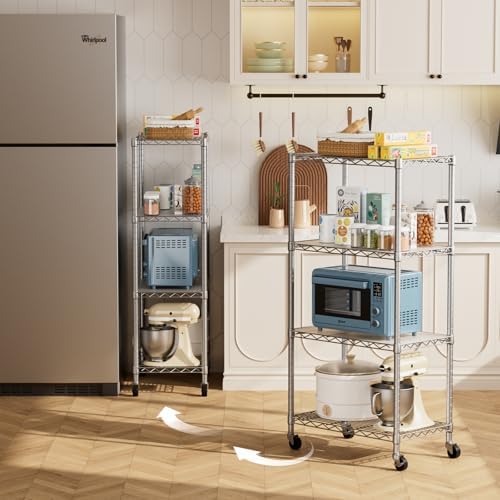 Golpart Shelves Storage Shelf Wire Closet Bathroom Organizers Metal Pantry - Image 2