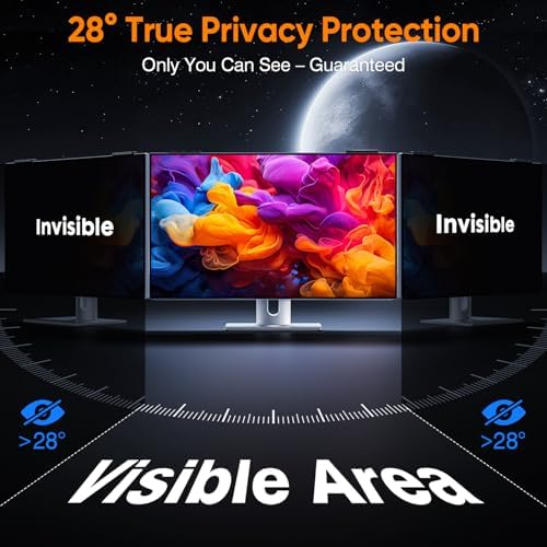 Privacy Screen for Computer Monitor 27 Inch, Anti-Blue Light Screen Protector for Eye Health, Hanging Type, Computer Screen Privacy Shield for Desktop Monitor, Suitable for Office or Home Use - Image 3