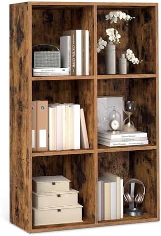 VASAGLE Bookshelf, 6 Cubes Storage Organizer, 25.8 x 9.5 x 38.4 Inches by Unknown