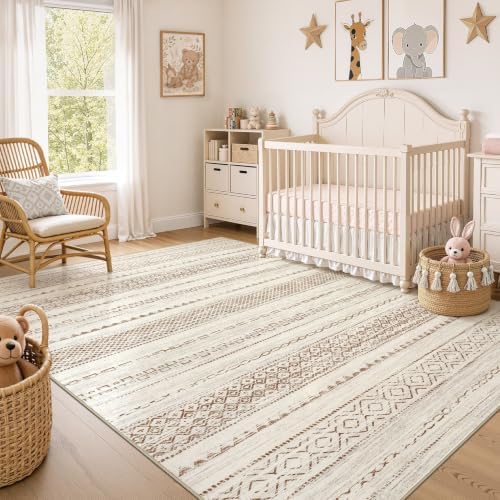 Nakagishi Boho 6x8 Area Rug Living Room Rugs Machine Washable Brown - Image 7