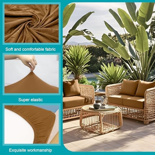 12 Pcs Outdoor Cushion Covers, Patio Sofa Cushion Covers Replacement - Image 4