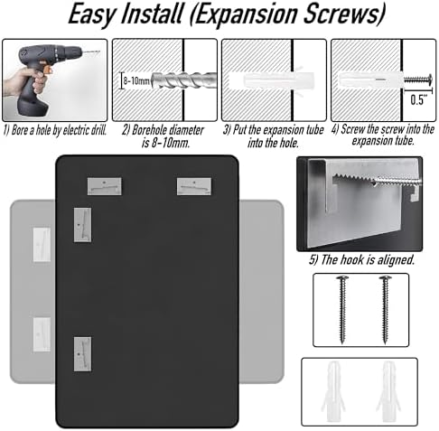 36x24 Bathroom Mirror Rect Wall Mounted Aluminum Metal Frame Black - Image 6
