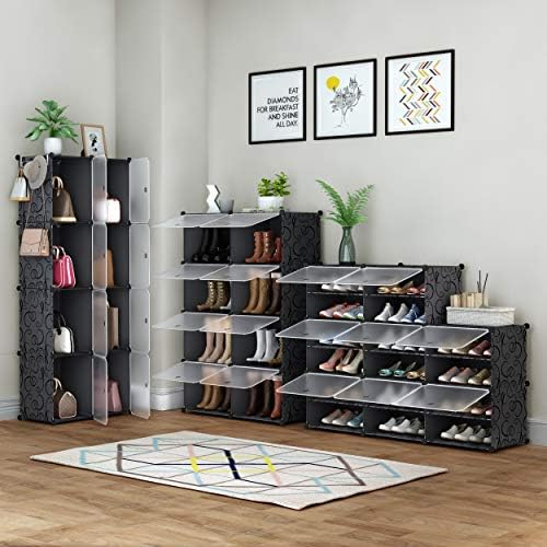 HOMIDEC Shoe Rack Organizer 32 Pair Modular Shoe Storage Cabinet for Closet - Image 4
