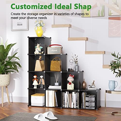 C&AHOME Cube Storage Organizer, 12-Cube Shelf Units, Closet Cabinet Black - Image 5