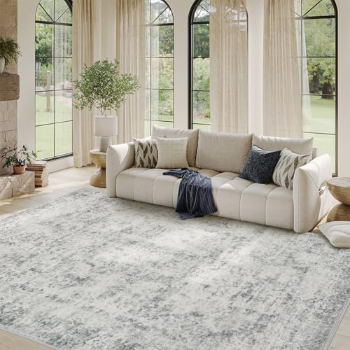 Rugxara Grey Area Rugs 5x7 Washable Rug for Living Room Bedroom by Rugxara