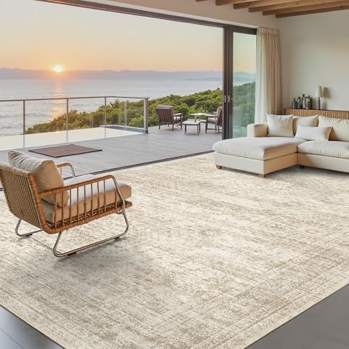 Soalmost Washable Area Rug 8x10 Large Soft Beige Rugs for Living Room - Image 2