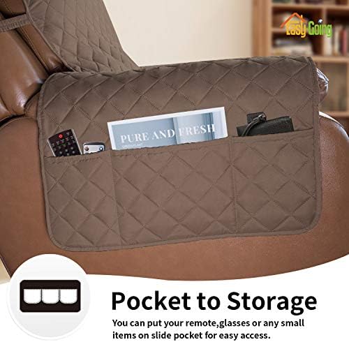 Easy-Going Reversible Couch Cover, Oversized Recliner, Brown/Beige - Image 3