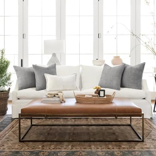 Topfinel Decorative Grey Throw Pillow Covers Cushion Cases, Set of 4 Soft Velvet Modern Double-Sided Designs, Mix and Match for Home Decor, Pillow Inserts Not Included (16x16 inch) - Image 5