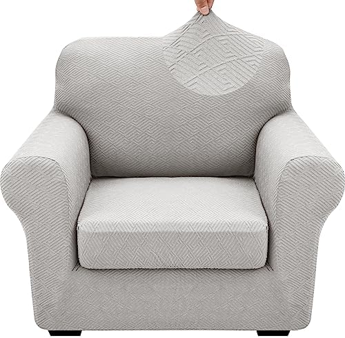 XINEAGE 2-Piece Stretch Armchair Sofa Cover, Washable Couch Covers for Dog by XINEAGE