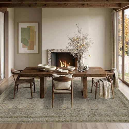 Rugxara 6x9 Area Rugs Washable Rug for Living Room Dining Room, Olive Green - Image 4