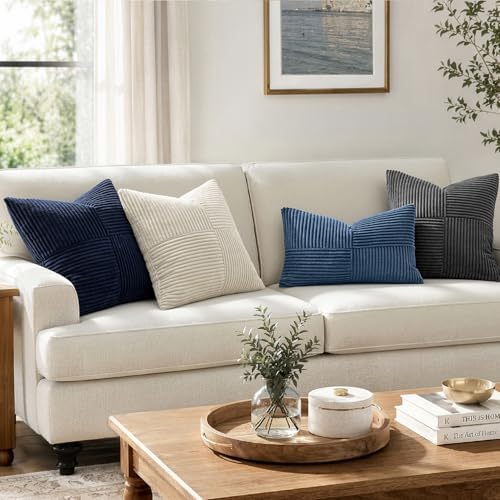 MIULEE Cream White Decorative Throw Pillow Covers for Couch 16x16 Inch - Image 4