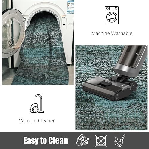 RUGSURE Washable Area Rug - 1/6 Thick - Stain & Water Resistant Non-Slip - Resistant Rug for Living Room, Bedroom, Nursery, Pet & Child Friendly, Vintage Charm Area Rugs (Green, 6' x 9') - Image 7