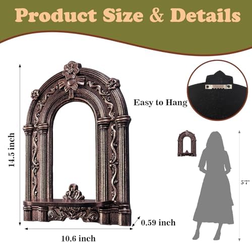 2 Set Vintage Candle Wall Sconce for Home Decor Living Room Bedroom Office Wood Antique Mirrored Victorian Mounted Candlestick Wall Holder Relief Hanging Decor -Brown 11.8in - Image 5