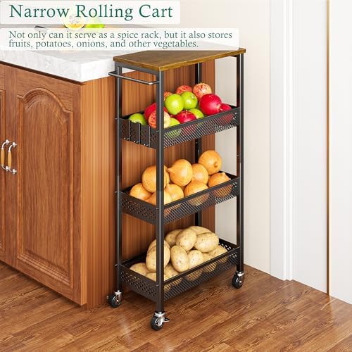 XYZLVSI Slim Rolling Storage Cart, 4 Tier Small Bathroom Cart Organizer - Image 6